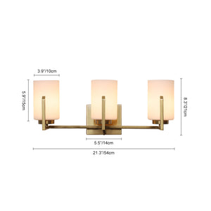 Modern Gold Opal Glass Shade 3-Light Vanity Lamp