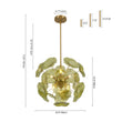 Load image into Gallery viewer, Mid-Century 6-Light Green Leaf Sunburst Sputnik Chandelier
