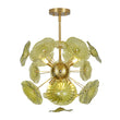 Load image into Gallery viewer, Mid-Century 6-Light Green Leaf Sunburst Sputnik Chandelier
