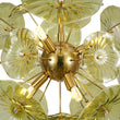 Load image into Gallery viewer, Mid-Century 6-Light Green Leaf Sunburst Sputnik Chandelier
