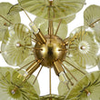 Load image into Gallery viewer, Mid-Century 6-Light Green Leaf Sunburst Sputnik Chandelier
