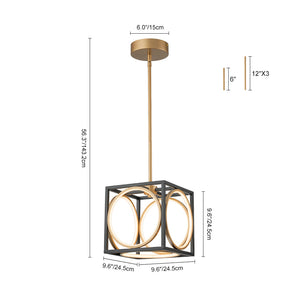 Minimalist Dimmable LED Square Cage Pendant Light