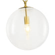 Load image into Gallery viewer, Modern 1-Light Clear Striped Glass Globe Kitchen Pendant
