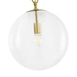 Load image into Gallery viewer, Modern 1-Light Clear Striped Glass Globe Kitchen Pendant
