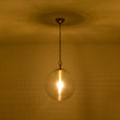Load image into Gallery viewer, Modern 1-Light Clear Striped Glass Globe Kitchen Pendant
