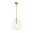 Load image into Gallery viewer, Modern 1-Light Clear Striped Glass Globe Kitchen Pendant
