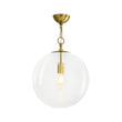 Load image into Gallery viewer, Modern 1-Light Clear Striped Glass Globe Kitchen Pendant
