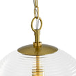 Load image into Gallery viewer, Modern 1-Light Clear Striped Glass Globe Kitchen Pendant
