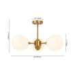 Load image into Gallery viewer, Modern 3-Light Frosted Glass Globe Sputnik Semi Flush
