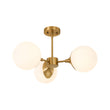 Load image into Gallery viewer, Modern 3-Light Frosted Glass Globe Sputnik Semi Flush
