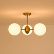 Load image into Gallery viewer, Modern 3-Light Frosted Glass Globe Sputnik Semi Flush
