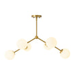 Load image into Gallery viewer, Modern 6-Light Brass Frosted Glass Globe Branched Chandelier
