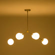 Load image into Gallery viewer, Modern 6-Light Brass Frosted Glass Globe Branched Chandelier
