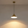 Load image into Gallery viewer, Modern Farmhouse 1-Light Brass Metal Cone Shade Pendant

