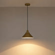 Load image into Gallery viewer, Modern Farmhouse 1-Light Brass Metal Cone Shade Pendant
