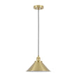 Load image into Gallery viewer, Modern Farmhouse 1-Light Brass Metal Cone Shade Pendant
