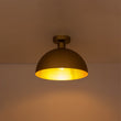 Load image into Gallery viewer, Modern Minimalist 1-Light Brass Metal Dome Semi Flush Mount

