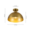 Load image into Gallery viewer, Modern Minimalist 1-Light Brass Metal Dome Semi Flush Mount
