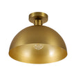 Load image into Gallery viewer, Modern Minimalist 1-Light Brass Metal Dome Semi Flush Mount
