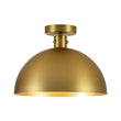 Load image into Gallery viewer, Modern Minimalist 1-Light Brass Metal Dome Semi Flush Mount
