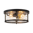 Load image into Gallery viewer, Modern Farmhouse Round Hammered Glass Drum Ceiling Light
