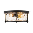 Load image into Gallery viewer, Modern Farmhouse Round Hammered Glass Drum Ceiling Light
