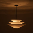 Load image into Gallery viewer, Modern Farmhouse Round Tiered Fabric Saucer Cage Chandelier
