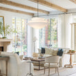 Load image into Gallery viewer, Modern Farmhouse Round Tiered Fabric Saucer Cage Chandelier
