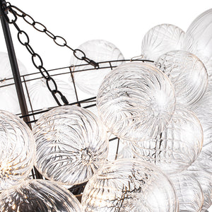 Modern Luxe Swirled Glass Globe Bubble Chandelier
