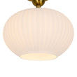 Load image into Gallery viewer, Modern Single Opal Fluted Glass Oval Semi Flush Ceiling Light
