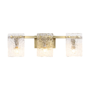 Modern Mid-Century Textured Glass Panel Bathroom Wall Lamp