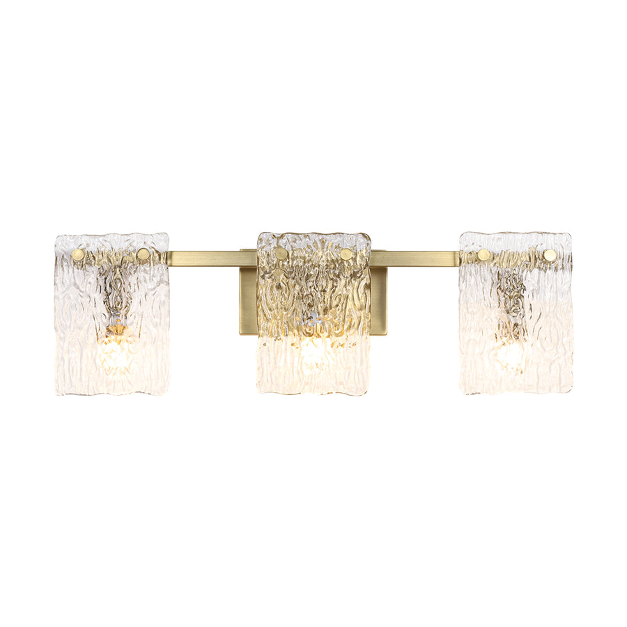 Modern Mid-Century Textured Glass Panel Bathroom Wall Lamp