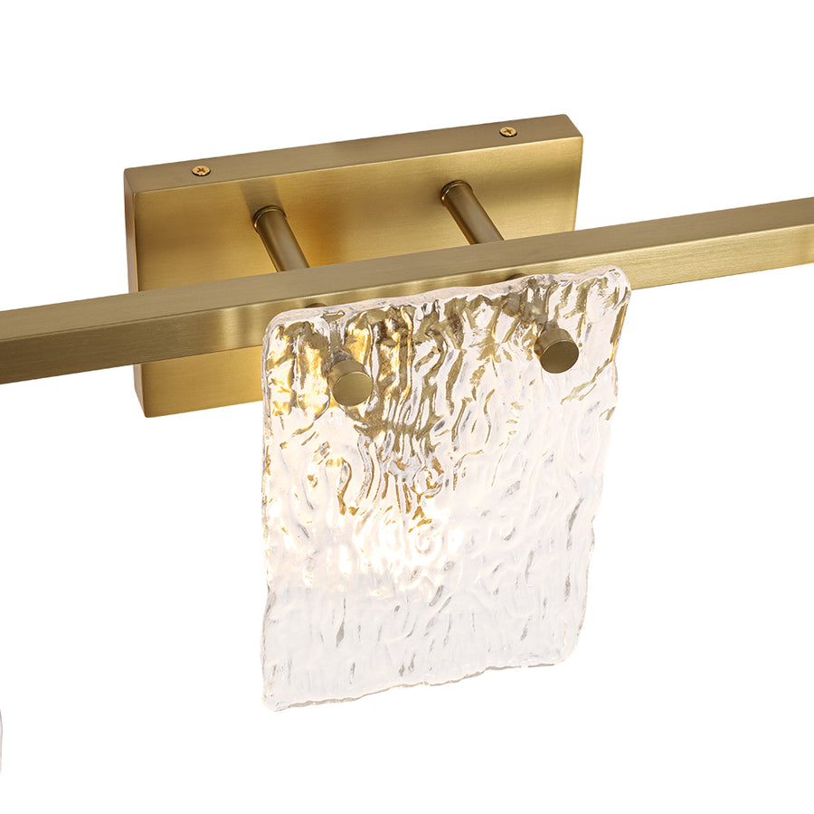 Modern Mid-Century Textured Glass Panel Bathroom Wall Lamp