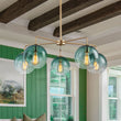 Load image into Gallery viewer, Modern 5-Light Glass Globe Bubble Round Sputnik Chandelier
