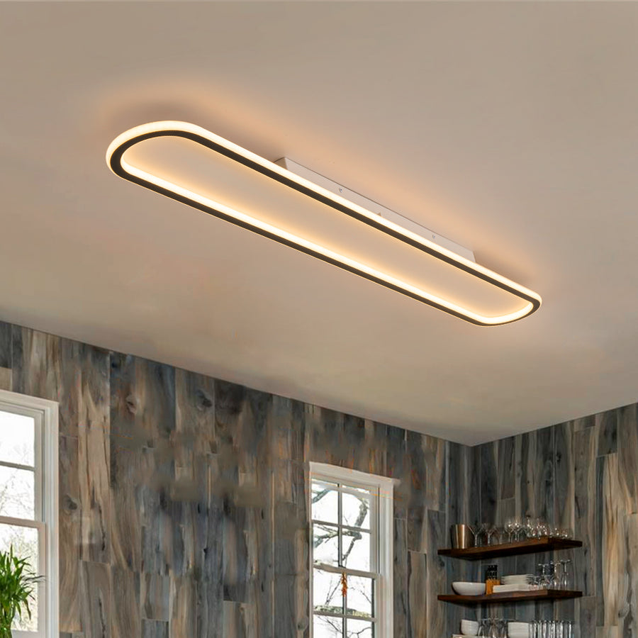 Modern Oval LED Semi Flush Mount Ceiling Light