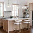 Load image into Gallery viewer, Modern 1-Light Clear Fluted Glass Globe Kitchen Pendant
