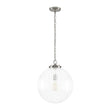 Load image into Gallery viewer, Modern 1-Light Clear Fluted Glass Globe Kitchen Pendant
