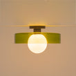 Load image into Gallery viewer, Nordic Green Glass Globe 1-Light Round Ceiling Fixture
