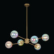 Load image into Gallery viewer, Polished Iridescent Art Glass Globe Round Brass Sputnik Chandelier
