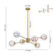 Load image into Gallery viewer, Polished Iridescent Art Glass Globe Round Brass Sputnik Chandelier
