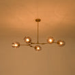 Load image into Gallery viewer, Sculptural 5-Light Gray Tinted Glass Globe Branch Island Pendant
