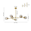 Load image into Gallery viewer, Sculptural 5-Light Gray Tinted Glass Globe Branch Island Pendant
