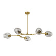 Load image into Gallery viewer, Sculptural 5-Light Gray Tinted Glass Globe Branch Island Pendant

