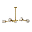 Load image into Gallery viewer, Sculptural 5-Light Gray Tinted Glass Globe Branch Island Pendant
