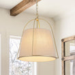 Load image into Gallery viewer, Spanish Farmhouse 4-Light Drum Beige Linen Lantern Pendant
