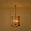 Load image into Gallery viewer, Vintage 4-Light Antique Gold Metal Cylinder Cage Lantern Pendant
