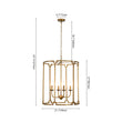 Load image into Gallery viewer, Vintage 4-Light Antique Gold Metal Cylinder Cage Lantern Pendant
