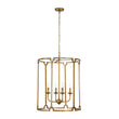 Load image into Gallery viewer, Vintage 4-Light Antique Gold Metal Cylinder Cage Lantern Pendant
