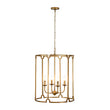 Load image into Gallery viewer, Vintage 4-Light Antique Gold Metal Cylinder Cage Lantern Pendant
