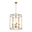 Load image into Gallery viewer, Vintage 4-Light Antique Gold Metal Cylinder Cage Lantern Pendant
